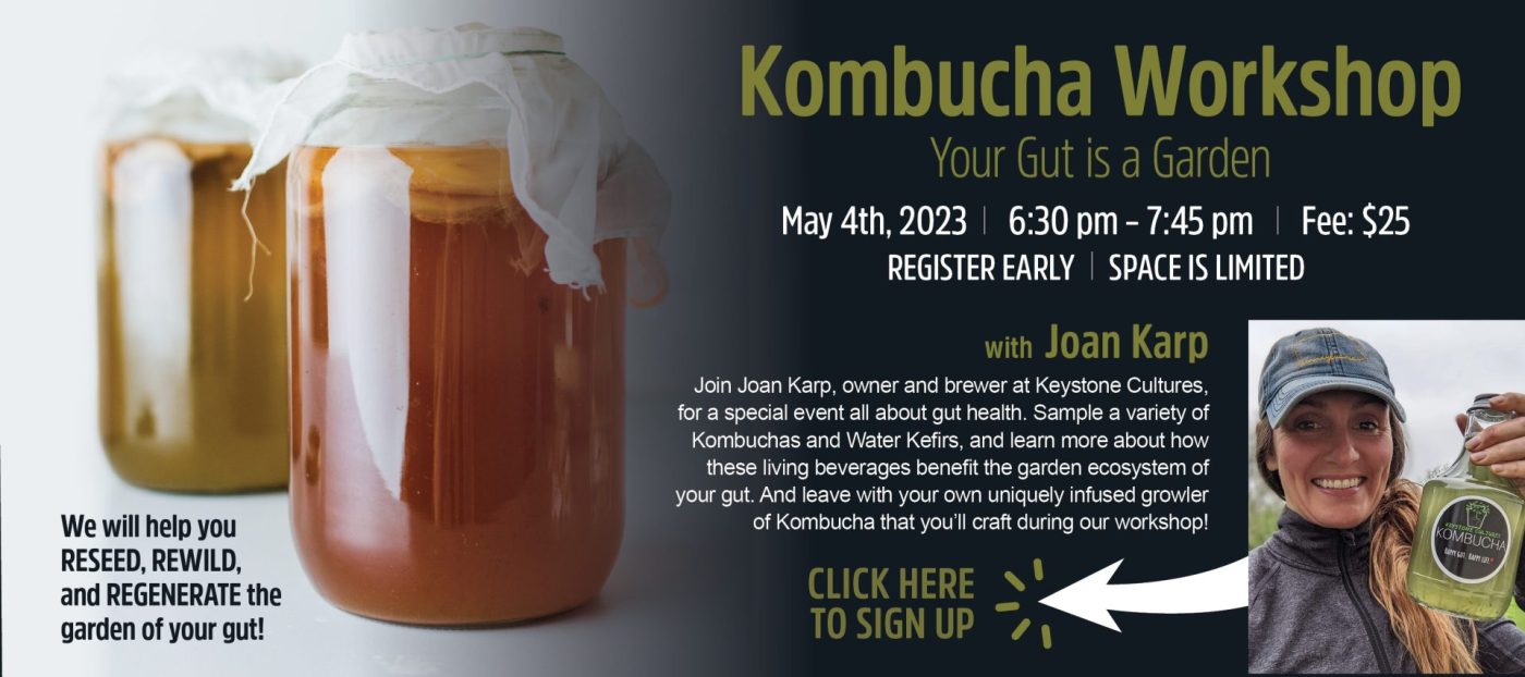 Your Gut is a Garden - Kombucha Workshop | Keystone Cultures | Hempfield Apothetique | Lancaster, PA