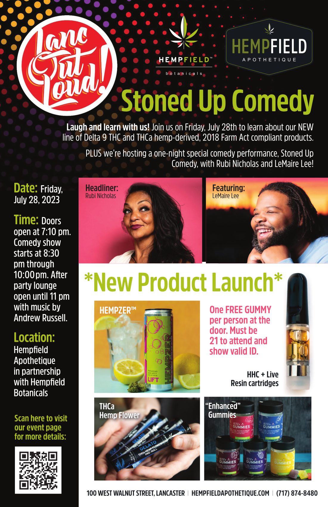 Stoned Up Comedy Night at Hempfield Apothetique | Lancaster PA Comedy