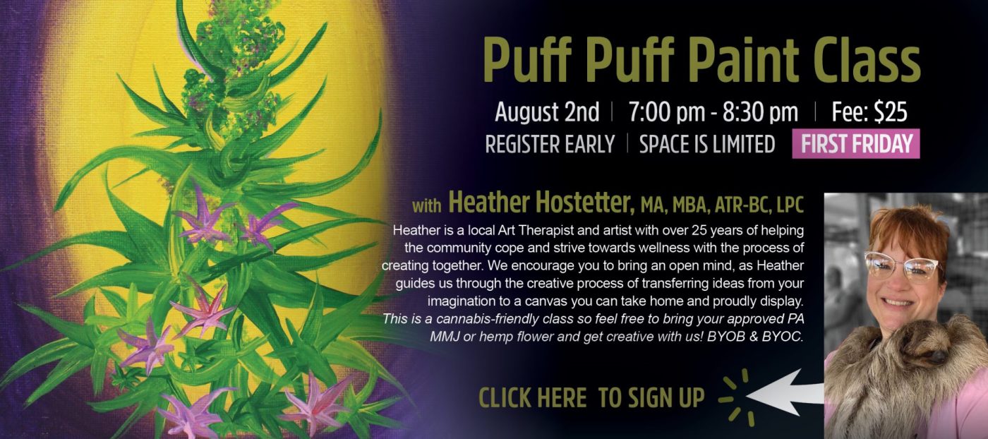 Cannabis Art Class | Puff Puff Paint Class | Hempfield Apothetique | Lancaster, PA