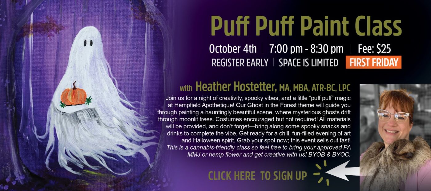 Cannabis Art Class | Puff Puff Paint Class | Hempfield Apothetique | Lancaster, PA