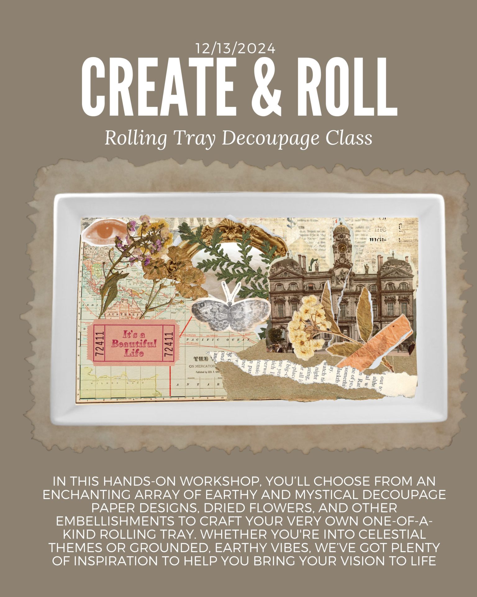 Create & Roll | Rolling Tray Decoupage Class | Lancaster, PA | Hempfield Apothetique