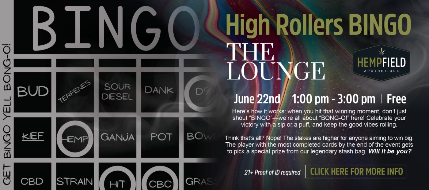 HIgh Rollers Bingo | Lancaster, PA | HEmpfield Apothetique | The Lounge at Hempfield Apothetique